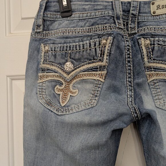 Rock Revival Women's Distressed Blue Skinny Jeans Size 30 - Picture 7 of 15